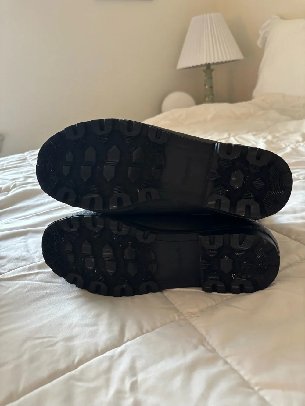 Madewell Black Lace-Up Ankle Rain Boots